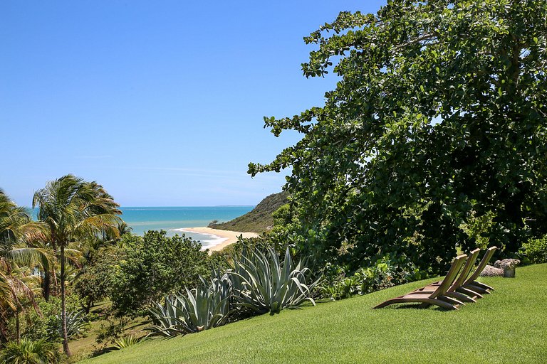 Ferienhaus mit Meerblick am Praia do Espelho, Bahia