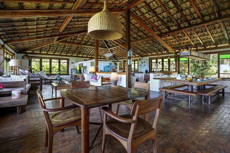 Ferienhaus mit Meerblick am Praia do Espelho, Bahia