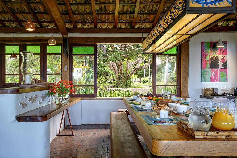 Ferienhaus mit Meerblick am Praia do Espelho, Bahia