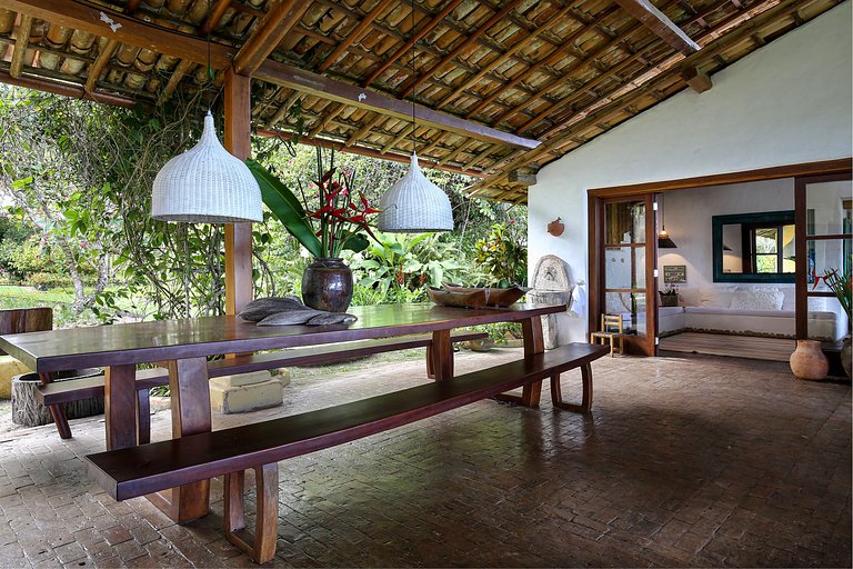 Ferienhaus mit Meerblick am Praia do Espelho, Bahia