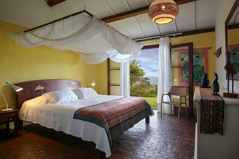 Ferienhaus mit Meerblick am Praia do Espelho, Bahia