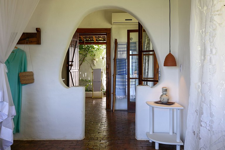 Ferienhaus mit Meerblick am Praia do Espelho, Bahia
