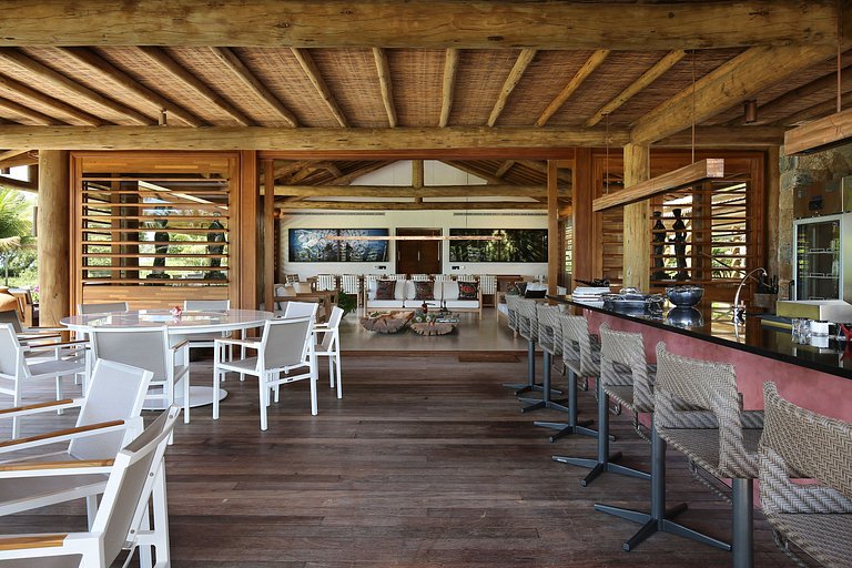 Maison de luxe saisonnière front de mer Trancoso Bahia